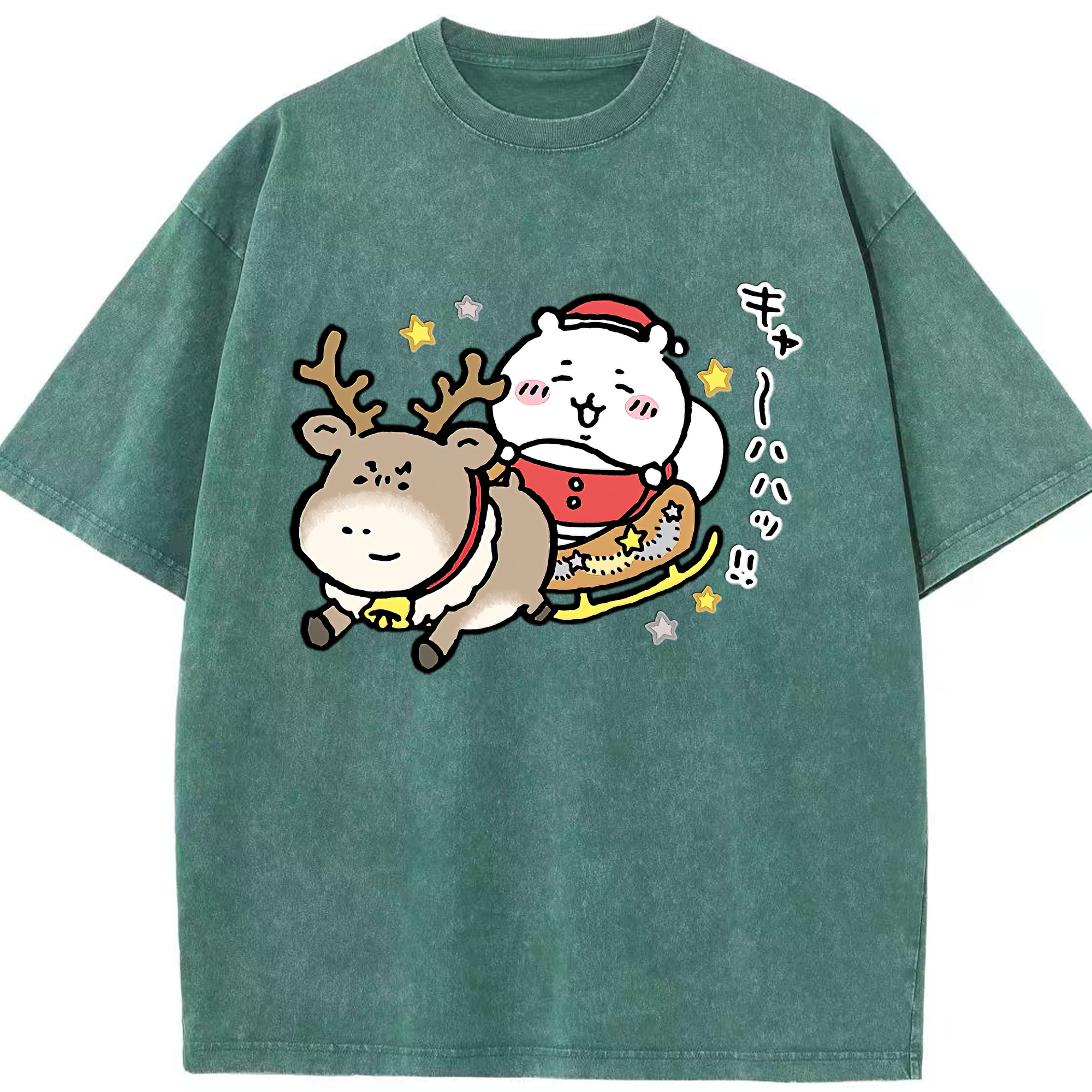 （画像用） ちいかわ ちいかわ Chii-kawa chiikawa 綿100% ヴィンテージ風 半袖Tシャツ（フロントプリント）